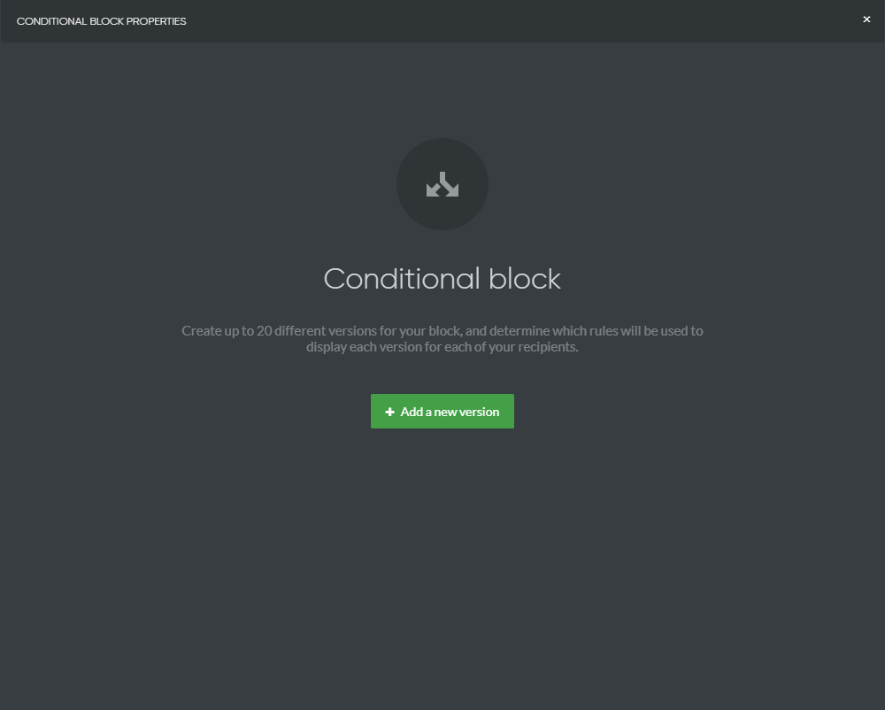 Conditional Block properties