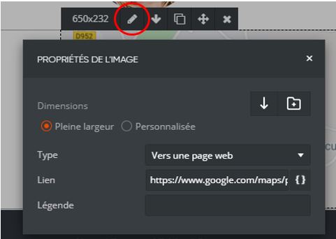 Paramètres de l'image Google Maps